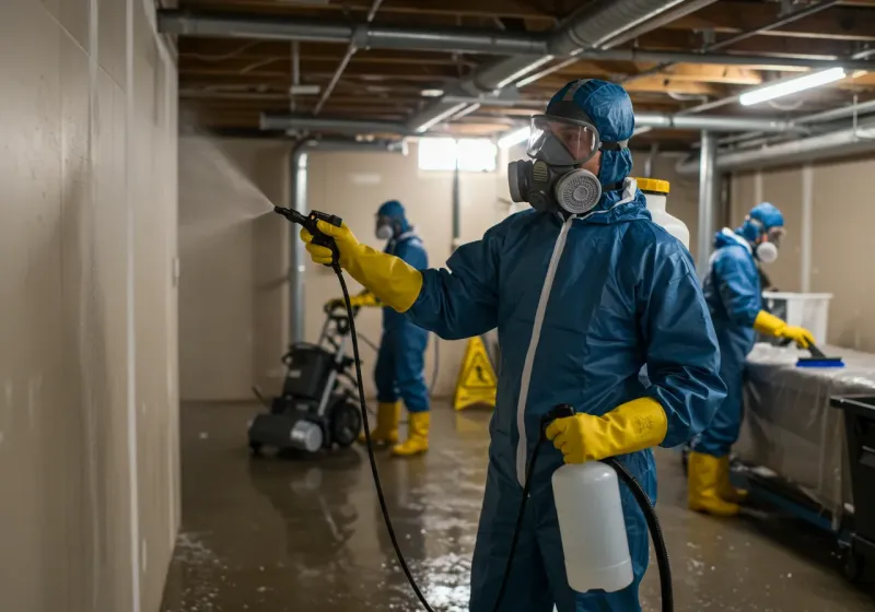 Basement Sanitization and Antimicrobial Treatment process in Lowesville, NC