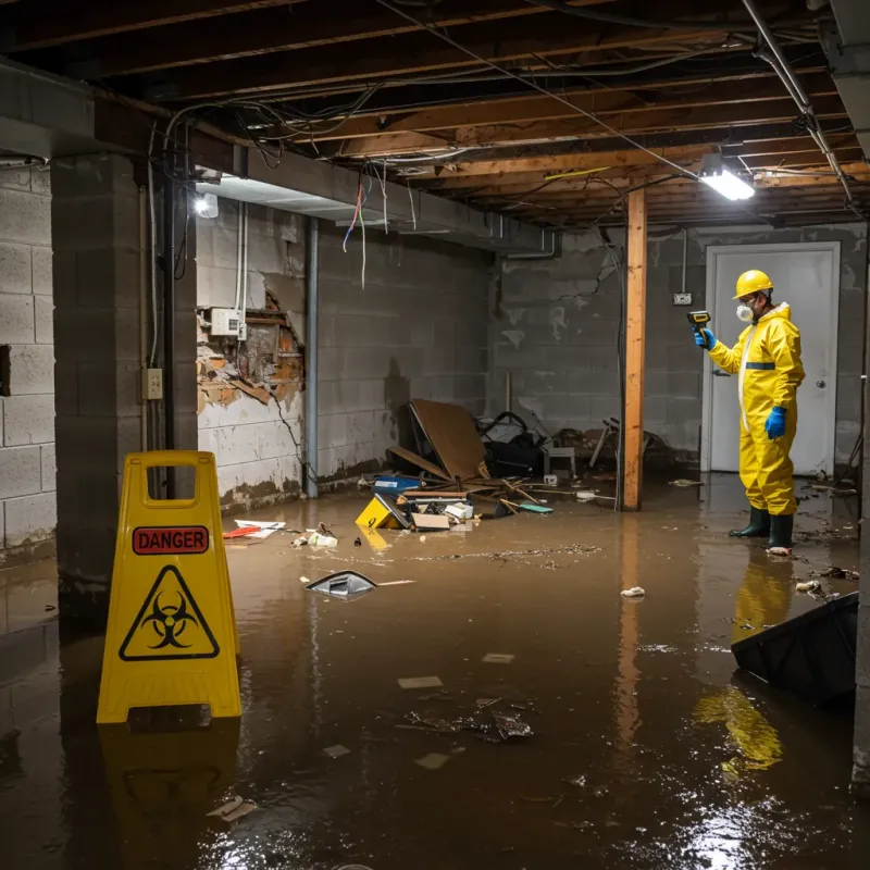 Flooded Basement Electrical Hazard in Lowesville, NC Property